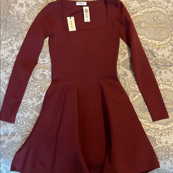 Babaton burgundy Long Sleeve Dress - Picture 7 of 11